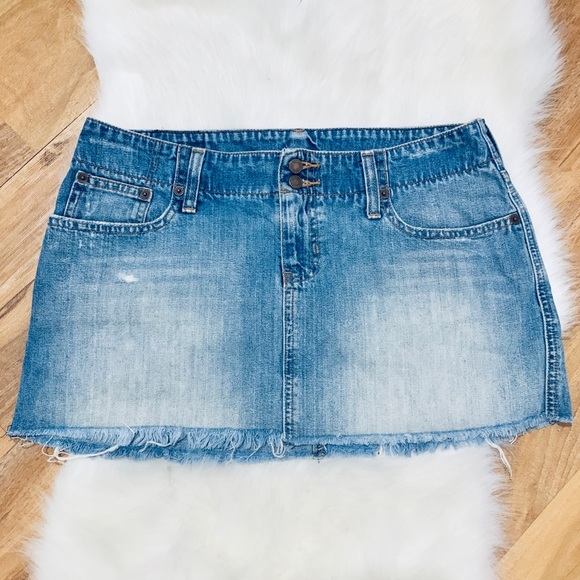 Abercrombie & Fitch Dresses & Skirts - ABERCROMBIE & FITCH | Distressed Denim Mini Skirt